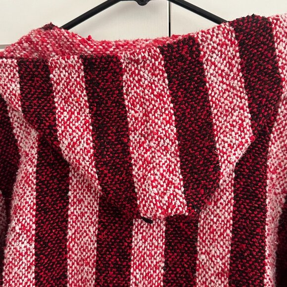 Baja Hoody Surf Poncho Pullover, Size: Medium, Red/White - Picture 7 of 7